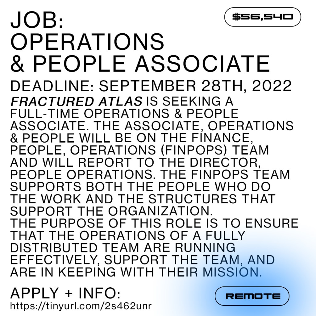 Operations & People Associate | Fractured Atlas – Opportunity Listings ...