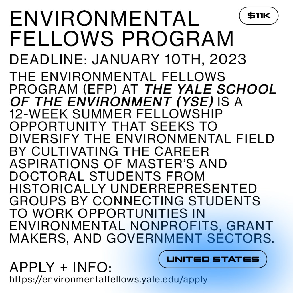 Environmental Fellows Program Yale School Of The Environment
