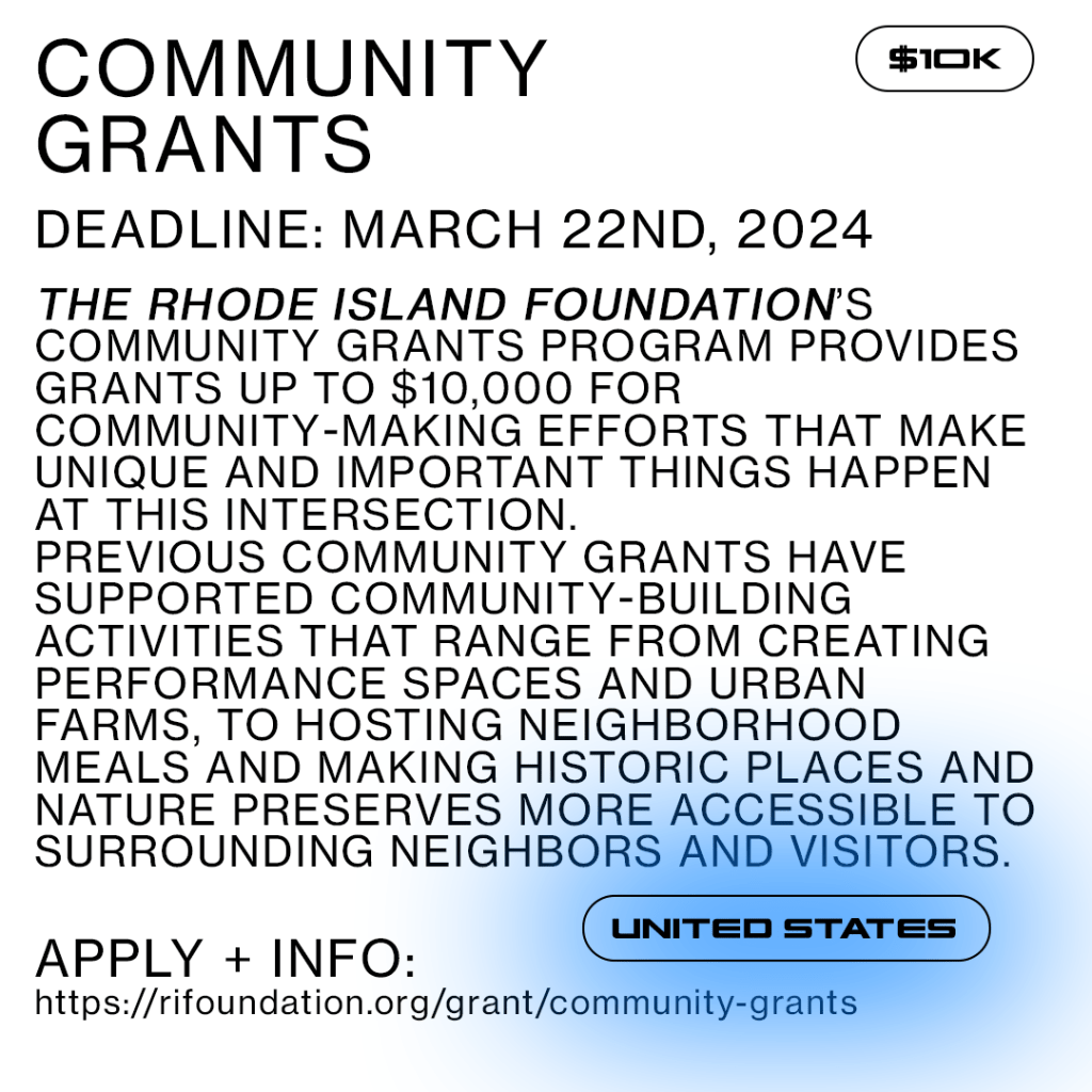 Community Grants | Rhode Island Foundation - Opportunity Listings Resource